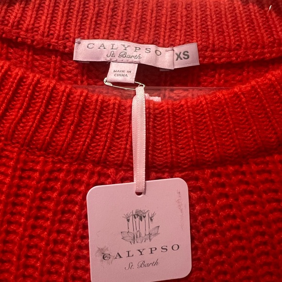 NWT Calypso St Barth XS Red Cashmere Paltina Sweater - Picture 5 of 7